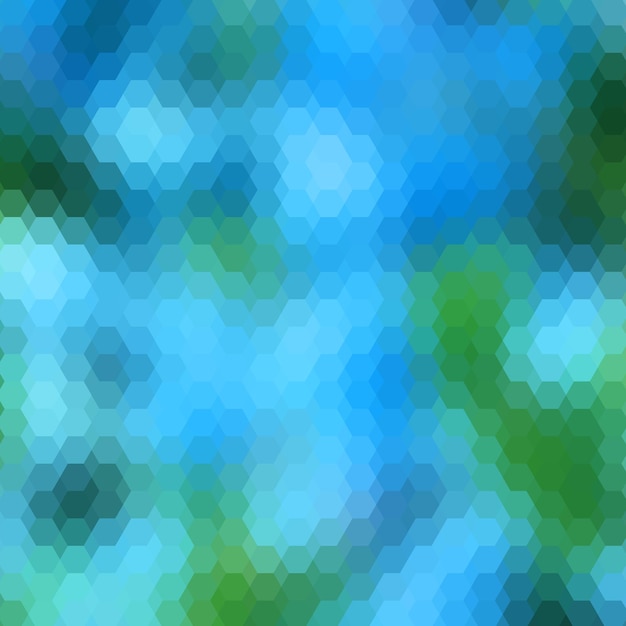Fondo con cuadrícula hexagonal colorida e imagen borrosa