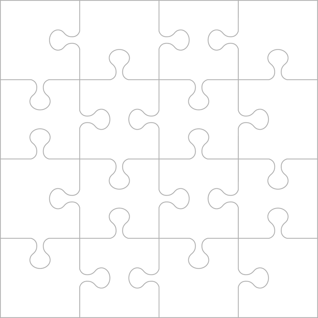 Fondo de cuadrícula de rompecabezas plantilla de sección de rompecabezas juego de lluvia de ideas ilustración vectorial