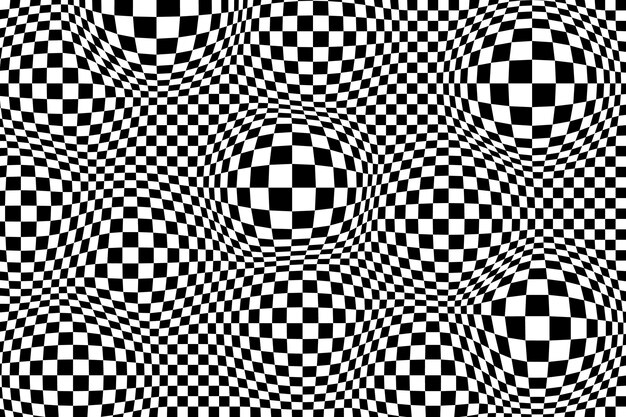 fondo a cuadros blanco y negro con distorsión