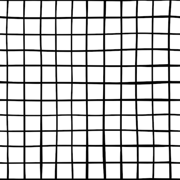 Fondo a cuadros. Patrón vectorial en blanco y negro con líneas cruzadas de pincel seco.