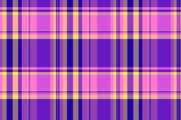 Fondo a cuadros profundo horizonte sin costuras textil textura vectorial patrón de tela tartan colcha comprobación en colores púrpura y rosa