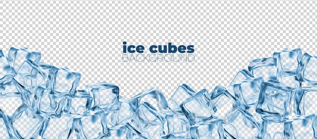 Fondo de cubitos de hielo bloques de hielo de cristal