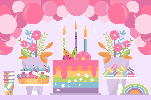 Fondo de cumpleaños colorido