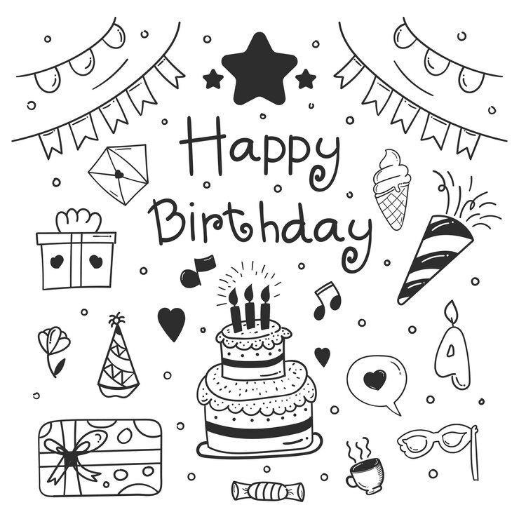 Fondo de cumpleaños doodle