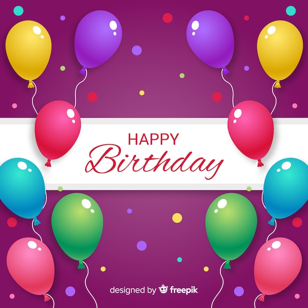 Fondo de cumpleaños con globos