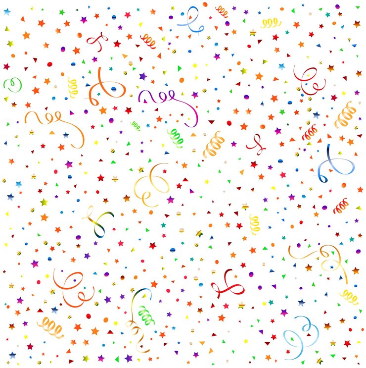 Vector fondo de cumpleaños con serpentina y elemento de confeti para la ilustración de vector de diseño