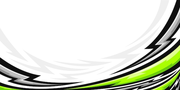 Fondo de curva de carreras abstracta con líneas verdes y negras