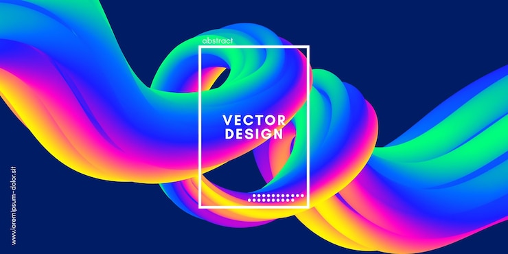 Vector fondo curvo fluido abstracto de forma líquida futurista
