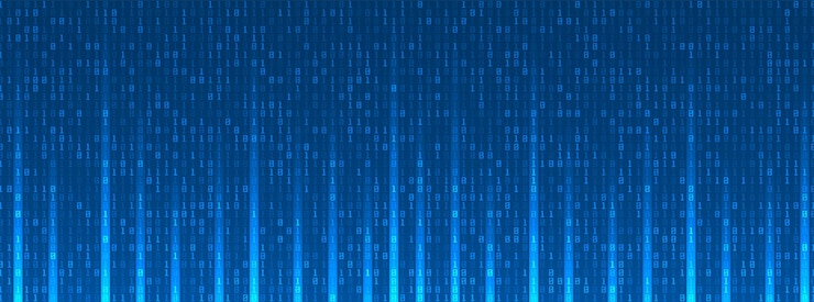 Vector fondo de datos de código binario digital, números de computadora, concepto tecnológico