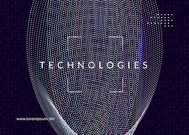 Fondo de datos grandes. Tecnología de visualización, inteligencia artificial, aprendizaje profundo y computación cuántica. Plantilla de diseño para el concepto de nube. Telón de fondo de datos grandes de vector.