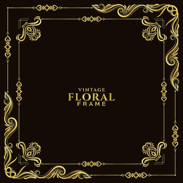 Fondo decorativo de diseño de marco de lujo dorado hermoso