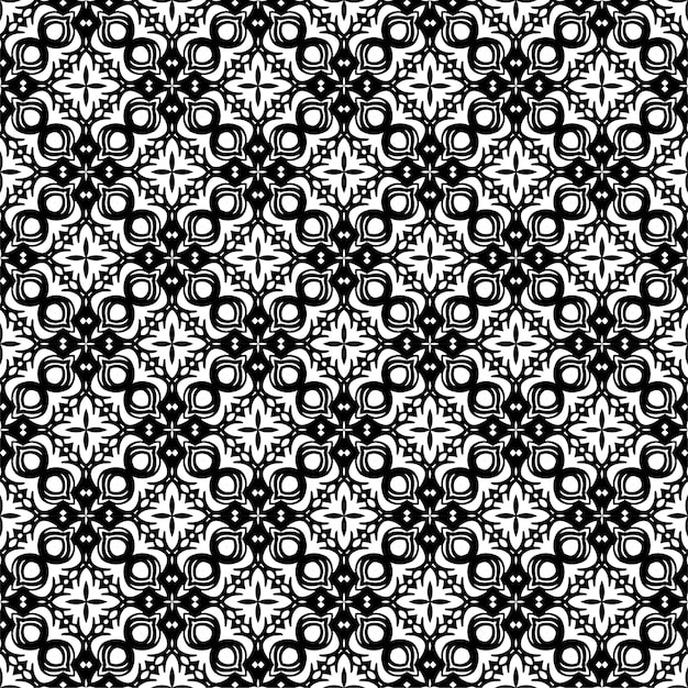 Fondo decorativo de diseño de patrón sin costuras en blanco y negro