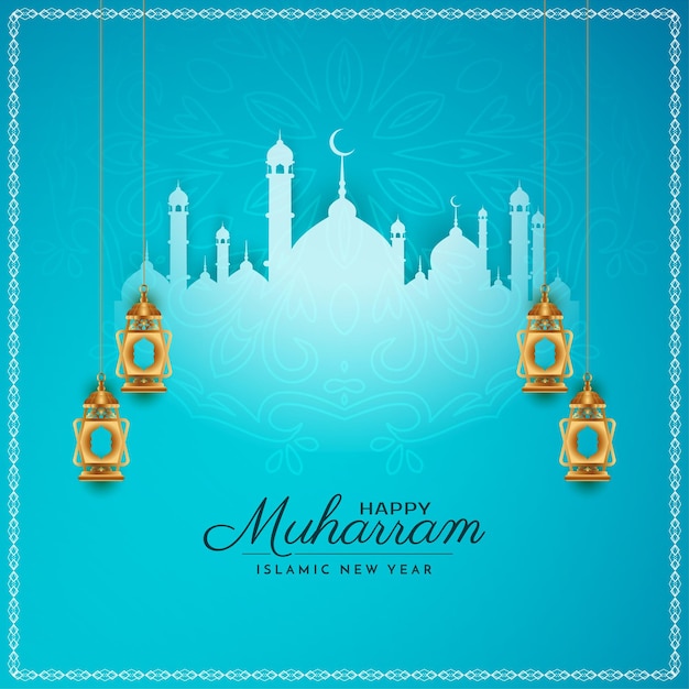 Fondo decorativo feliz Muharram y año nuevo islámico