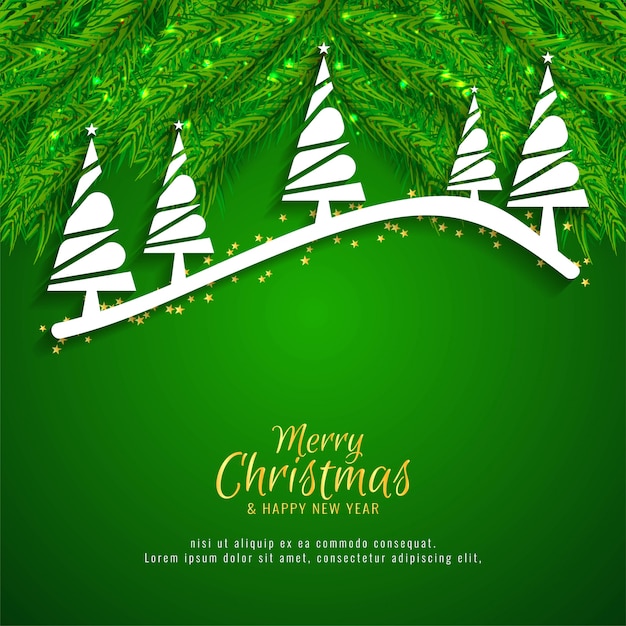 Vector fondo decorativo de la feliz navidad celebración verde