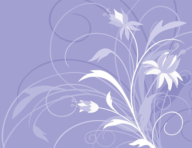 Fondo decorativo con flores de fantasía y zarcillos