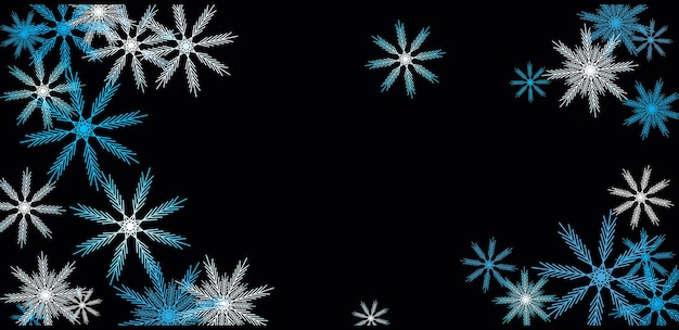 fondo decorativo de invierno con copos de nieve dibujados a mano nieve copos de Nieve tormenta de nieve invierno nevada png