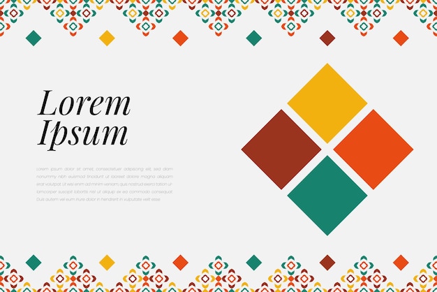 Fondo decorativo islámico en árabe colorido Mosaico geométrico simple con colorido islámico