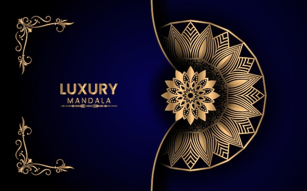 Fondo decorativo mandala dorado abstracto Vector Premium