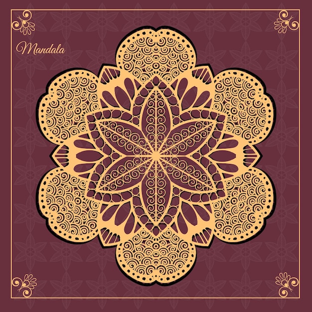 Fondo decorativo de mandala de oro de lujo vectorial