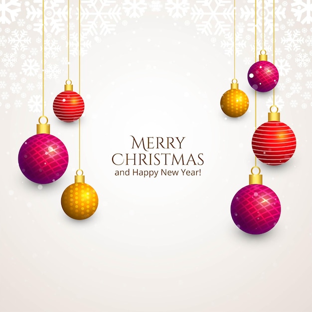 Fondo decorativo de la tarjeta del día de fiesta de las bolas brillantes de la Navidad