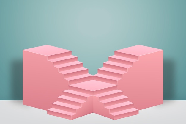 Vector fondo degradado 3d escaleras