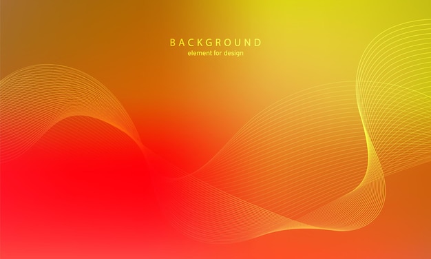 Fondo degradado abstracto. Arte de línea de elemento de onda estilizada Onda brillante colorida Color de moda naranja