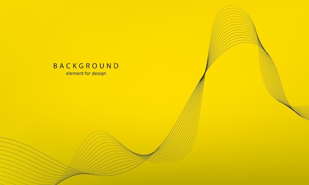 Fondo degradado abstracto. Elemento de onda y línea para el diseño. Color de moda amarillo.