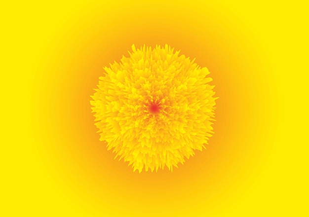 Vector fondo degradado amarillo con ilustración de flor amarilla