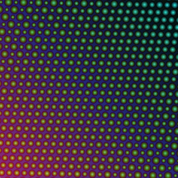 Fondo degradado azul verde y rojo con círculos de diferentes diámetros