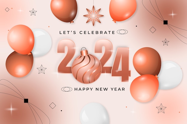 Vector fondo degradado para la celebración del año nuevo 2024