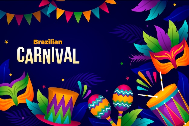 Vector fondo degradado para la celebración del carnaval brasileño