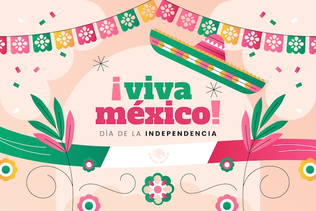 Vector fondo degradado para la celebración de la independencia de méxico