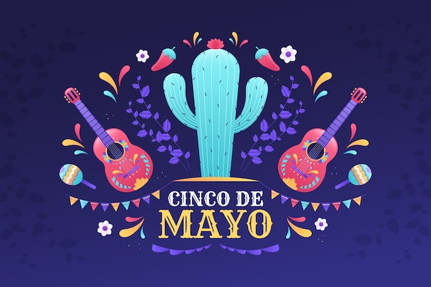 Vector fondo degradado cinco de mayo