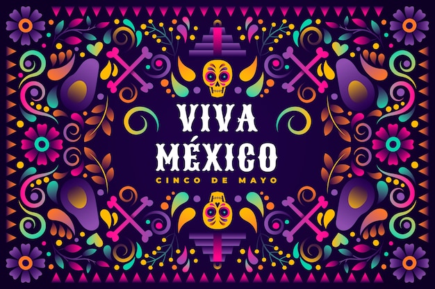 Vector fondo degradado cinco de mayo