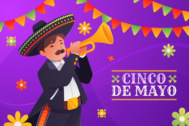 Fondo degradado cinco de mayo