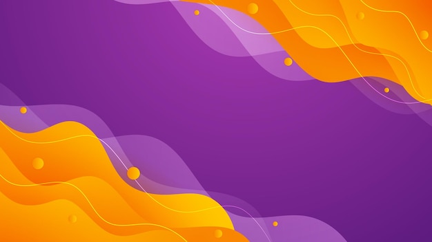 Vector fondo de degradado de color patrón de línea de onda vector abstracto diseño gráfico geométrico de moda ondas y líneas mínimas simples fondo de patrón de degradado de color amarillo naranja y púrpura