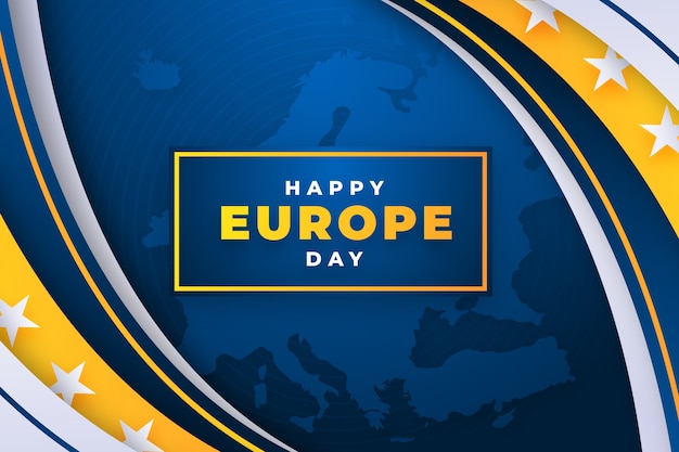 Vector fondo degradado del día de europa