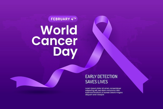 Vector fondo degradado del día mundial del cáncer