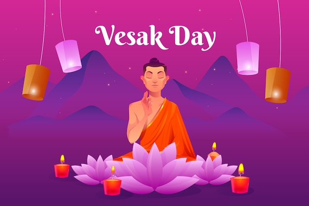 Fondo degradado del día de vesak
