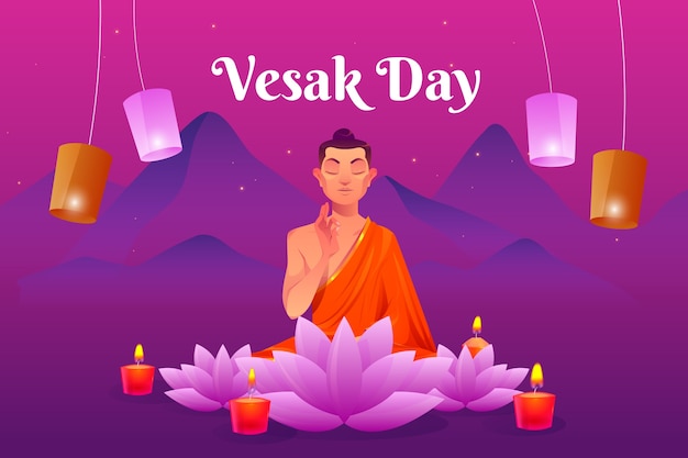 Vector fondo degradado del día de vesak