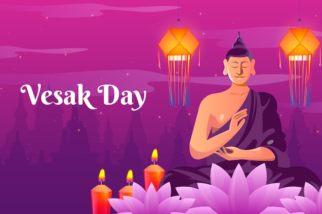 Vector fondo degradado del día de vesak