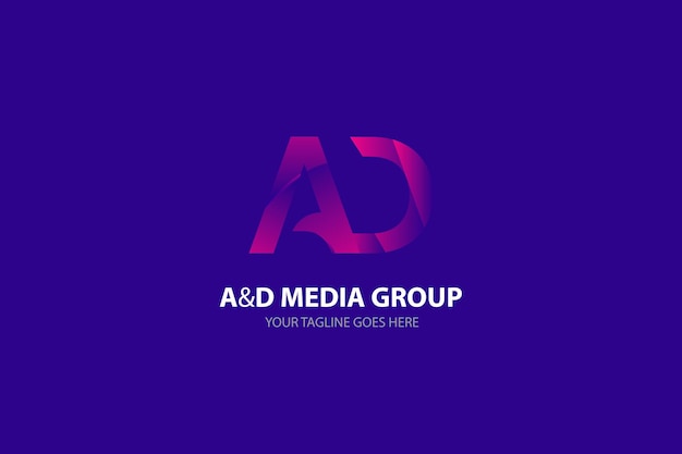 Fondo degradado de diseño de logotipo de A y D Media Group