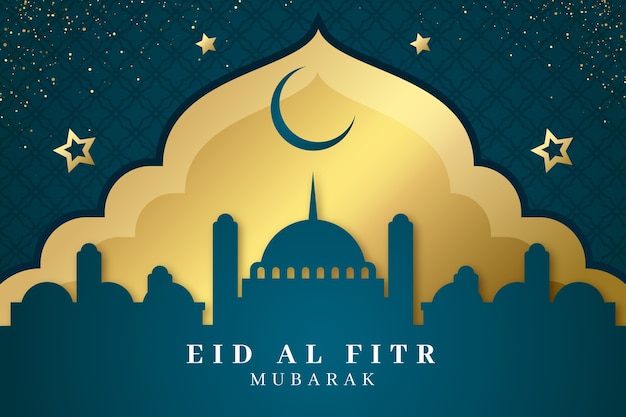 Vector fondo degradado de eid al-fitr