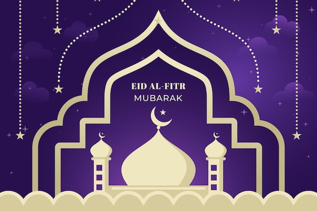 Fondo degradado eid alfitr Vector Premium