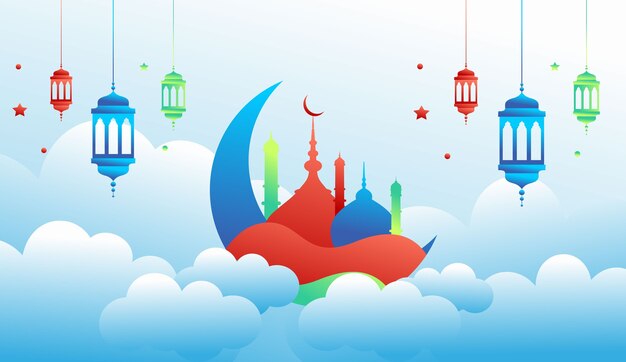 Vector fondo degradado de eid mubarak