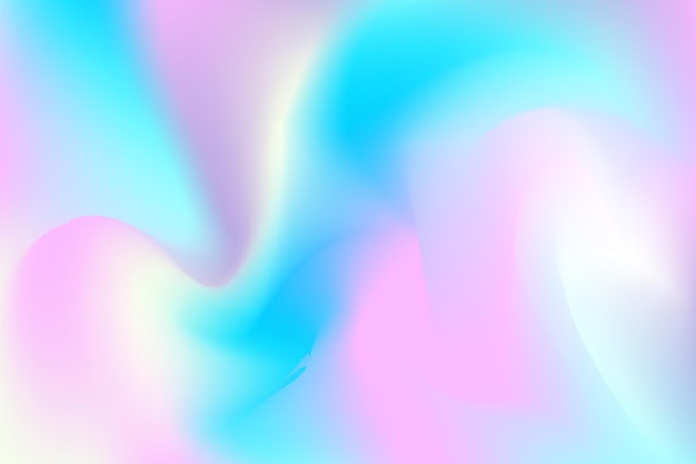 Fondo degradado iridiscente holográfico Ilustración vibrante abstracta de neón Arco iris rosa y azul