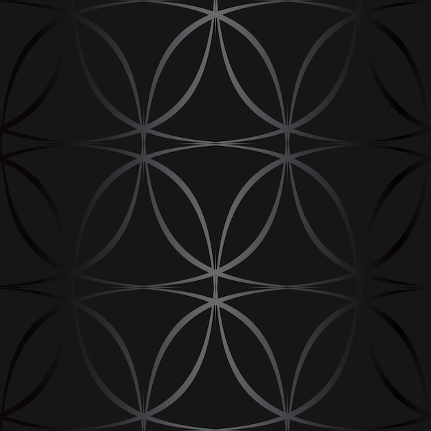 Fondo degradado de metal negro de lujo con adorno moderno geométrico de patrones sin fisuras