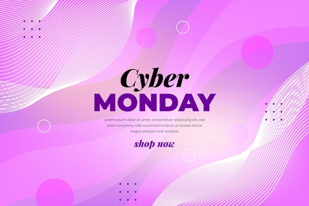 Fondo degradado ondulado cyber monday