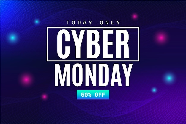 Fondo degradado ondulado cyber monday