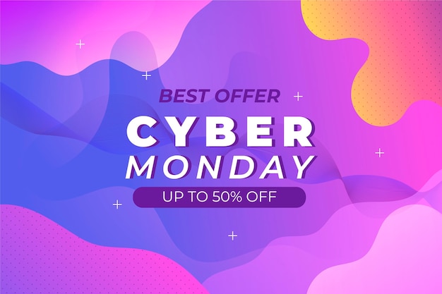 Vector fondo degradado ondulado cyber monday